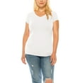 thumbnail image 1 of Women's Plus Size Casual Short Sleeve V-Neck Solid Basic T-Shirt Top, 1 of 3