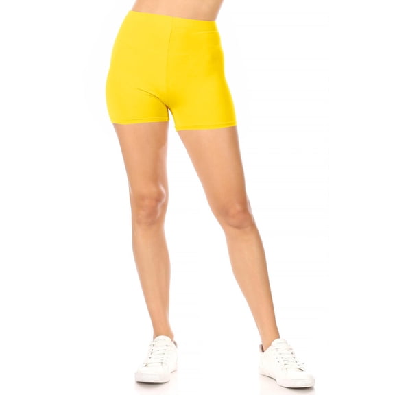 Women's Plus Size Casual Soft Stretch Elastic Waist Solid Workout Short Pant