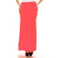 thumbnail image 1 of Moa Collection Women's Plus Size Casual Solid High Waisted A -line Maxi Skirt with an elastic Waistband, 1 of 6
