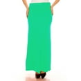 thumbnail image 1 of Moa Collection Women's Plus Size Casual Solid High Waisted A -line Maxi Skirt with an elastic Waistband, 1 of 6