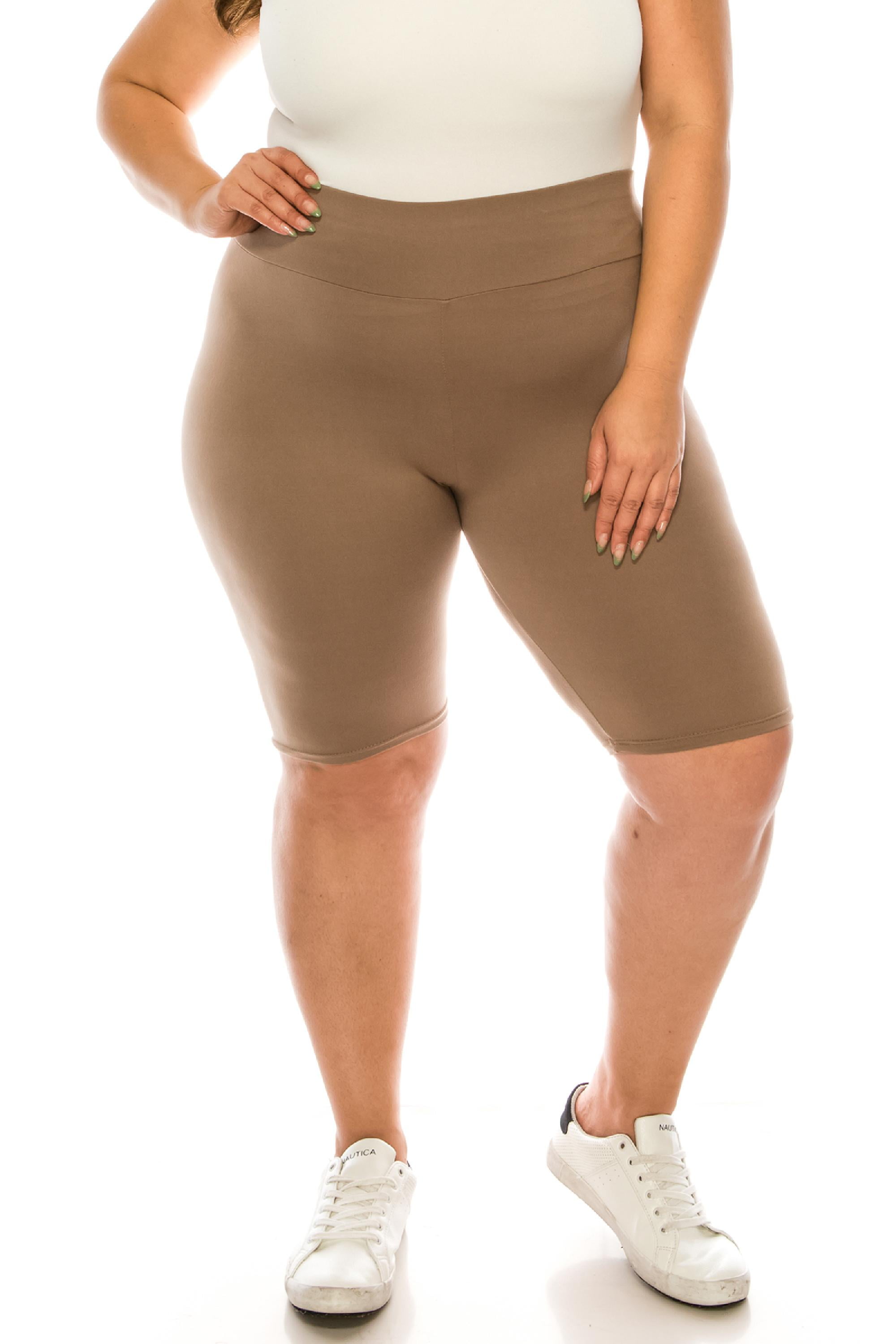 High waisted plus size biker shorts hot sale