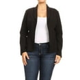 thumbnail image 1 of Women's Plus Size Casual Solid Long Sleeve Blazer Cardigan Jacket Made in USA, 1 of 5