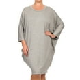 thumbnail image 1 of MOA Collection Women's Plus Size Casual Loose Fit Dolman Sleeve Midi Dress, 1 of 5