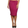 thumbnail image 1 of Moa Collection Women's Plus Size Casual Solid Pencil Midi Skirt, 1 of 4
