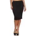 thumbnail image 1 of Moa Collection Women's Plus Size Casual Solid Pencil Midi Skirt, 1 of 4