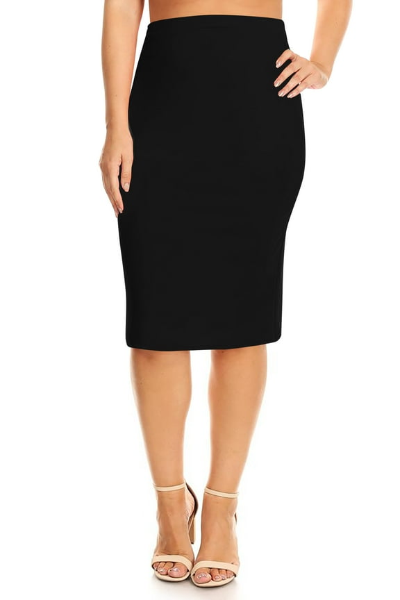 Women's Plus Size Casual Solid Pencil Skirt