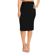 Womens Plus Size Casual Solid Pencil Skirt