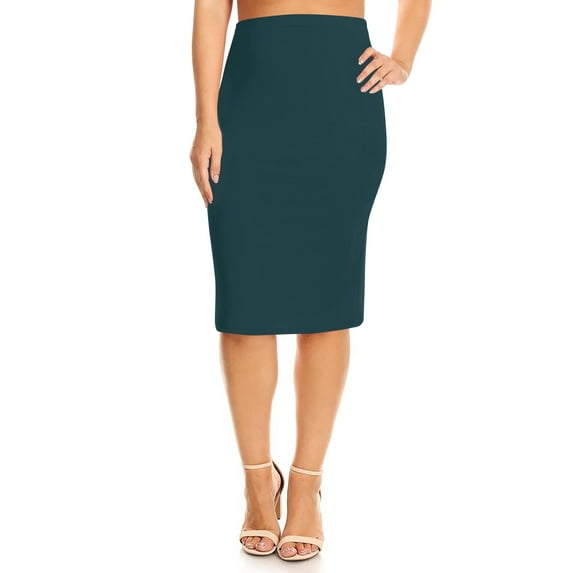 Women's Plus Size Casual Solid Pencil Skirt