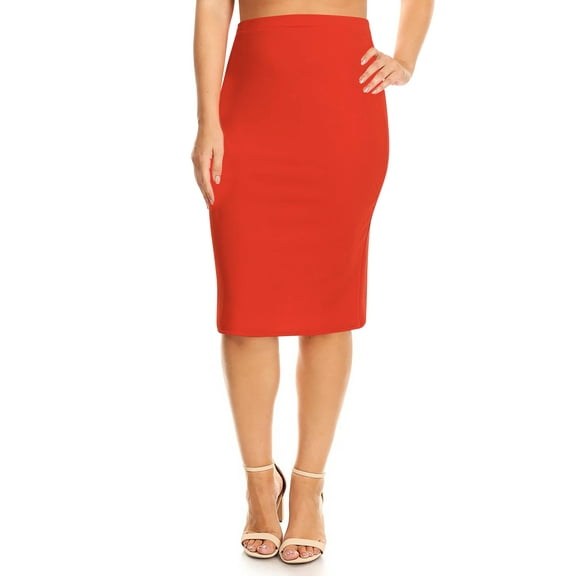 Women's Plus Size Casual Solid Pencil Skirt