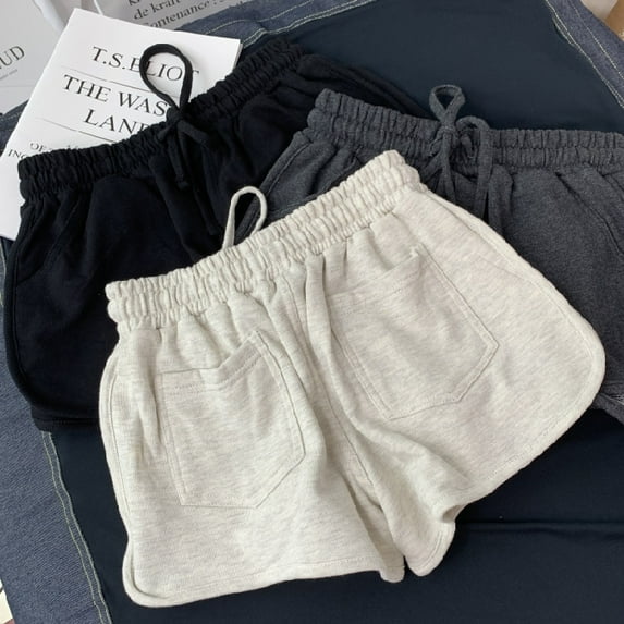 Women's Plus Size Casual Sports Shopping High Waist Loose Cotton Shorts