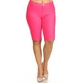 thumbnail image 1 of Women's Plus Size Casual Stretch Comfy Pockets Solid Bermuda Shorts Pants, 1 of 4