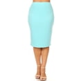 thumbnail image 1 of Moa Collection Women's Plus Size Casual Stretch Pull On Bodycon Pencil Midi Skirt, 1 of 6