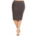 thumbnail image 1 of Moa Collection Women's Plus Size Casual Stretch Pull On Bodycon Pencil Midi Skirt, 1 of 6