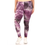 Women's Plus Size Casual Tie Dye and Solid Color Elastic Band Waist Active Leggings Pants S-3XL