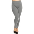 thumbnail image 1 of Women's Plus Size Casual Workout Active Yoga Slim Elastic Band Solid Cotton Leggings, 1 of 3