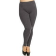 thumbnail image 1 of Women's Plus Size Casual Workout Active Yoga Slim Elastic Band Solid Cotton Leggings, 1 of 3