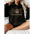 thumbnail image 1 of Women's Plus Size Cat Mama Graphic Hoodie - Soft Stretch Polyester Pullover with Paw Print Design, Cozy Long Sleeve Hooded Sweatshirt for Fall Winter, Machine Washable Casual Clothing, Cat Hoodie, 1 of 7