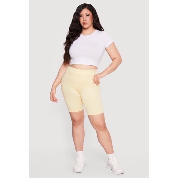 Women's Plus Size Cell Phone Pocket Biker Shorts