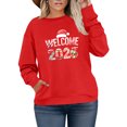 thumbnail image 1 of Women's Plus Size Christmas 2026 New Year Printed Sweatshirt, Long Sleeve Casual Pullover Top, WELCOME Graphic Fashion Hoodie,Red,4XL, 1 of 5
