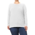 thumbnail image 1 of Women's Plus Size Classic Fit Long Sleeve Cotton Scoop-Neck T-Shirt Tunic, 1 of 6