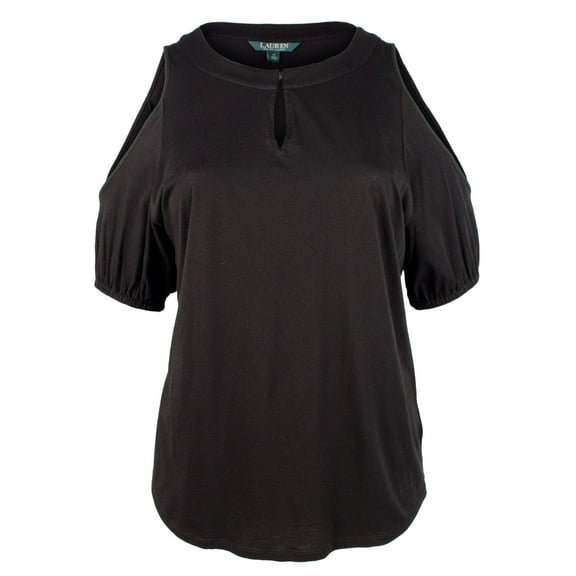 Women's Plus Size Cold-Shoulder Keyhole Top-PB-2X