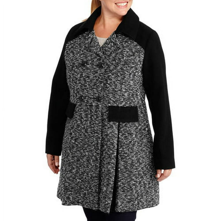 Faux fur swing coat plus size sales