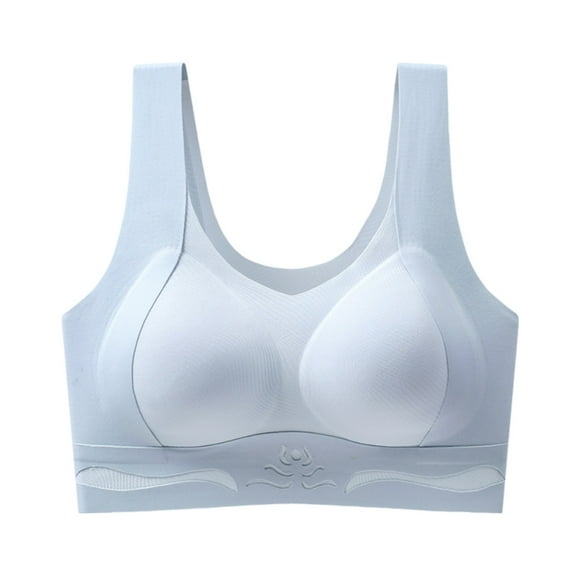 Women's Plus Size Comfort Bra Front Closure Soft Cup Wireless Support Thin Strap Elderly Underwear Seamless T-Shirt Design