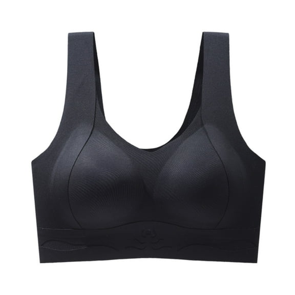 Women's Plus Size Comfort Bra Front Closure Soft Cup Wireless Support Thin Strap Elderly Underwear Seamless T-Shirt Design