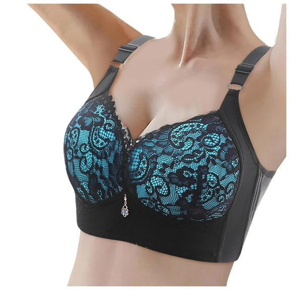 Women's Plus Size Comfort Unpadded Lace Underwire Bra Adjustable Straps Breathable Soft Support Everyday Wear