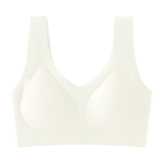 Women's Solid Color Comfortable And Comfortable Adjustable Gathering Breathable Bra Underwear Daily Bra