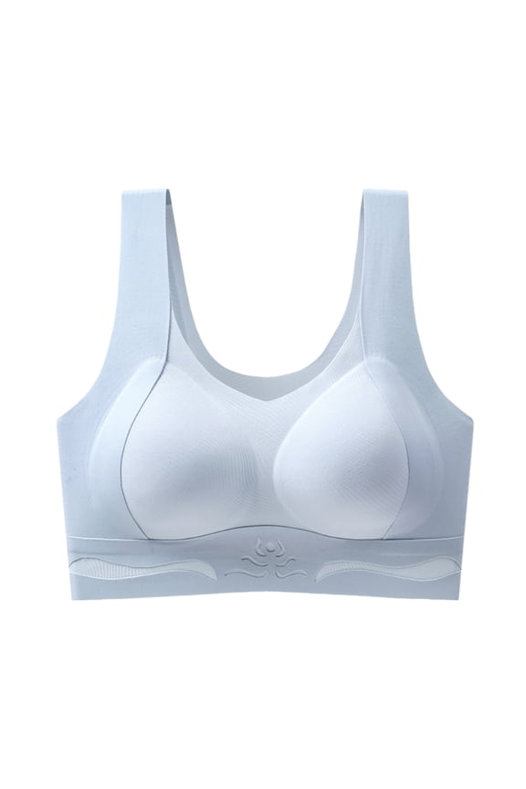 Women's Plus Size Comfortable Fixed Cup Front Buckle Bra for Elderly Soft Thin Tank Top Underwire Supportive Undergarment