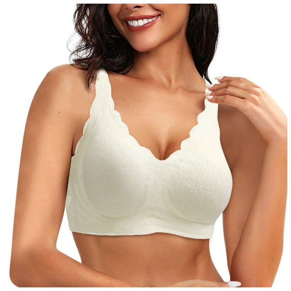Women's Plus Size Comfortable Lace Underwire Bra Adjustable Straps Breathable Support Everyday Wear