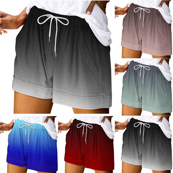 Women's Plus Size Comfy Elastic Waist Drawstring Loose Shorts, Soft Polyester Blend Fabric, Side Pockets, Casual Summer Lounge & | TruBelle,Pink XL