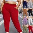 thumbnail image 1 of Women's Plus Size Comfy Lounge Pants High Waisted Joggers Pants with Side Pockets Elastic Drawstring Waist for Yoga Casual Home Wear, 1 of 6