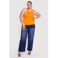 thumbnail image 1 of Women's Plus Size Compression Rib High Neck Tank Top, 1 of 4