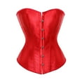 thumbnail image 1 of Women's Plus Size Corset Bustier Overbust Top Satin Waist Cincher Lace up Boned Bustier Underbust Corset Retro Bustier Overbust, 1 of 3
