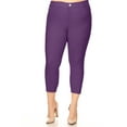thumbnail image 1 of MOA COLLECTION Women's Plus Size Capri Jeggings - Cotton Blend, 5-Pocket Skinny Pants (XL-XXXL), 1 of 5