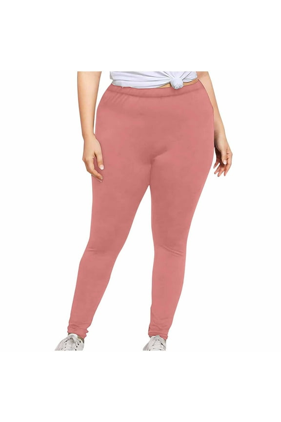 Women's Plus Size Cotton Blend Leggings Full Length, Breathable, Yoga, Pencil Pants Legging for Womens
