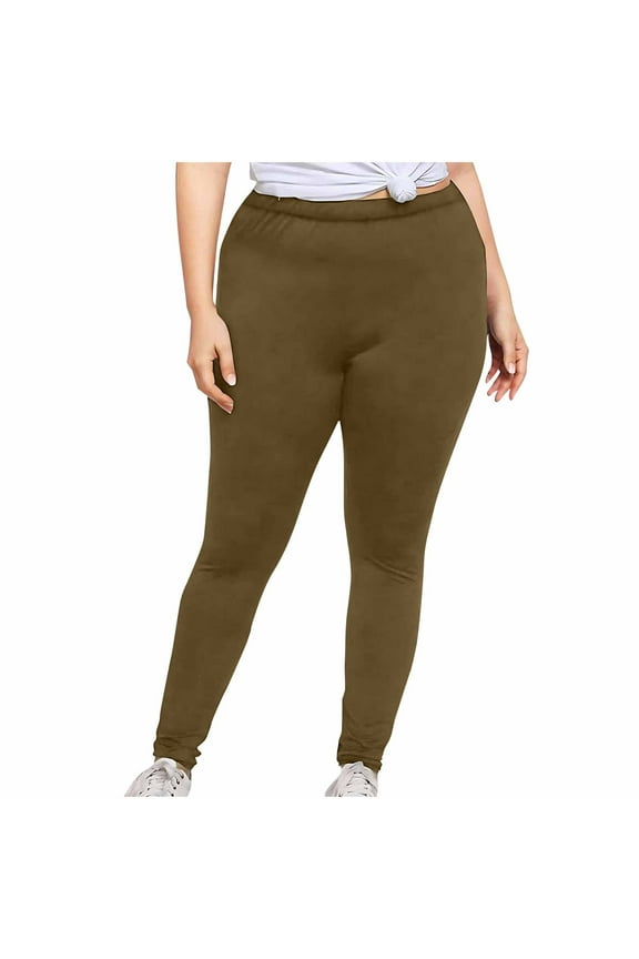 Women's Plus Size Cotton Blend Leggings Full Length, Breathable, Yoga, Pencil Pants Legging for Womens