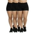 thumbnail image 1 of Women's Plus Size Cotton Legging Shorts High Waist 12 Inch Outseam Soft Stretch 3 Pack, 1 of 3