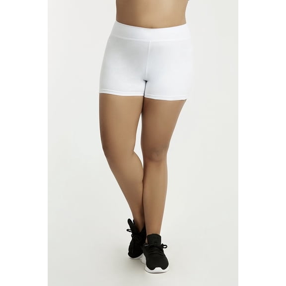 Women's Plus Size Cotton Legging Shorts High Waist 12 Inch Outseam Soft Stretch