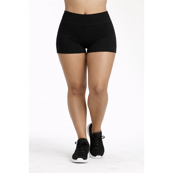 Women's Plus Size Cotton Legging Shorts High Waist 12 Inch Outseam Soft Stretch