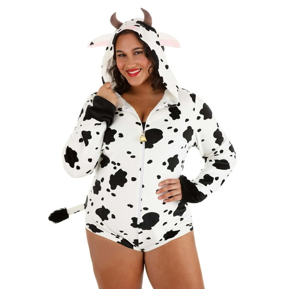 Women's Plus Size Cow Costume Romper