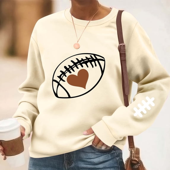 Women's Plus Size Crewneck Graphic Sweatshirts with Printed Long Sleeve and Loose Fit