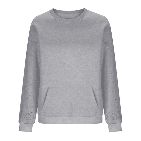 Women's Plus Size Crewneck Hoodless Sweatshirt - Long Sleeve with Pocket Pullover For Winter Everyday Wear, St. Pa's Holiday Sweatshirt,Size:XXL