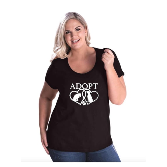 Women's Plus Size Curvy T-Shirt - Adopt Animal Rescue