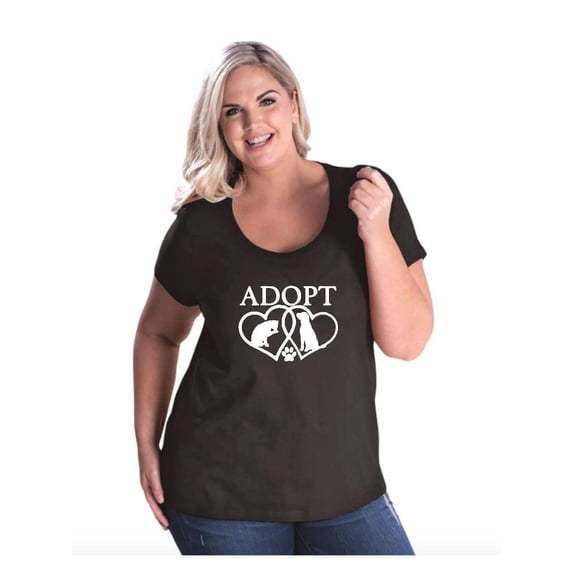 Women's Plus Size Curvy T-Shirt - Adopt Animal Rescue