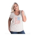 thumbnail image 1 of IWPF - Women's Plus Size Curvy T-Shirt - American Flag 4th of July, 1 of 4