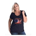 thumbnail image 1 of Women's Plus Size Curvy T-Shirt - American Proud To Be US Flag, 1 of 4