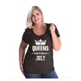 thumbnail image 1 of Women's Plus Size Curvy T-Shirt - Birthday Gift Queens Are Born in July, 1 of 5